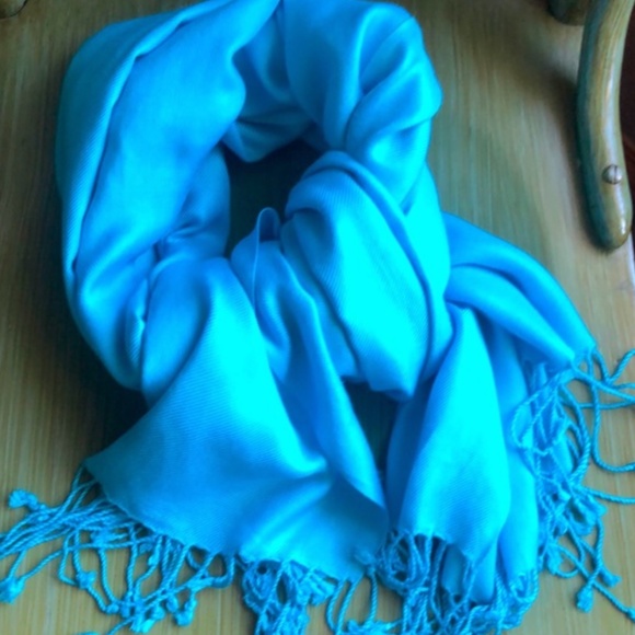 Pashmina NEW Azure Blue Scarf or Swim Wrap - $145 - Picture 5 of 7